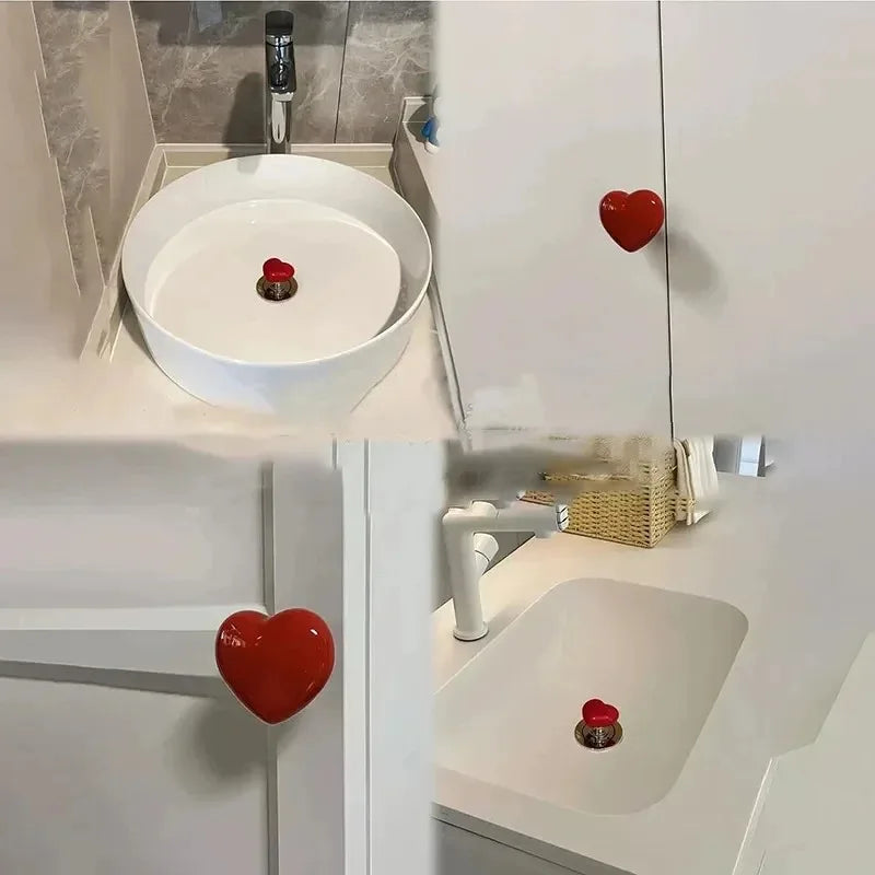 Poignée bouton de chasse d'eau coeur