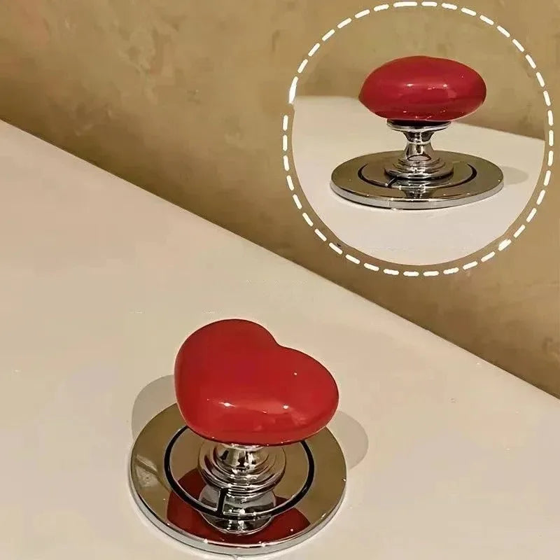 Poignée bouton de chasse d'eau coeur