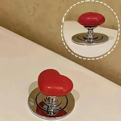 Poignée bouton de chasse d'eau coeur