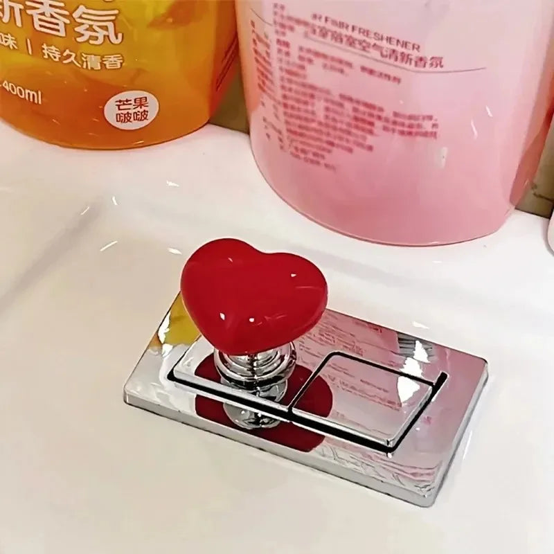 Poignée bouton de chasse d'eau coeur