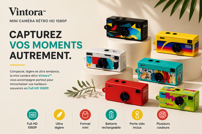 Vintora – Mini Caméra Rétro HD 1080P
